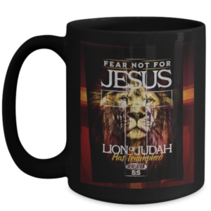 Triumphant Lion of Judah - Premium 15oz Black Coffee Mug